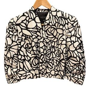 Black Label Evan Picone Womens Black/White Cropped Blazer 3/4 Sleeve Cottage 4